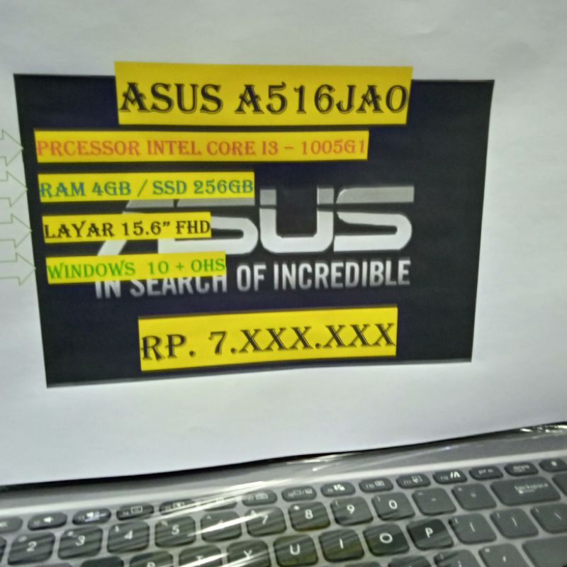 ASUS A516JAO I3 1005G1 4GB SSD 256GB