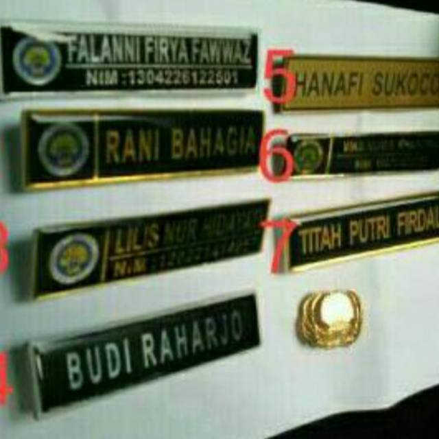 Name tag  peniti nama dada