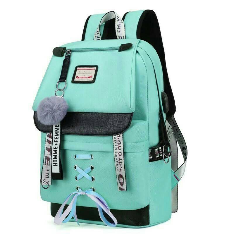 Tas Sekolah Ransel Backpack Cowok Cewek SMP SMA SMU Kuliah Murah Kent Kent kanvas-toska