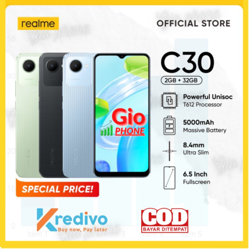 Realme C30 Ram 2/32 | Garansi resmi 1tahun