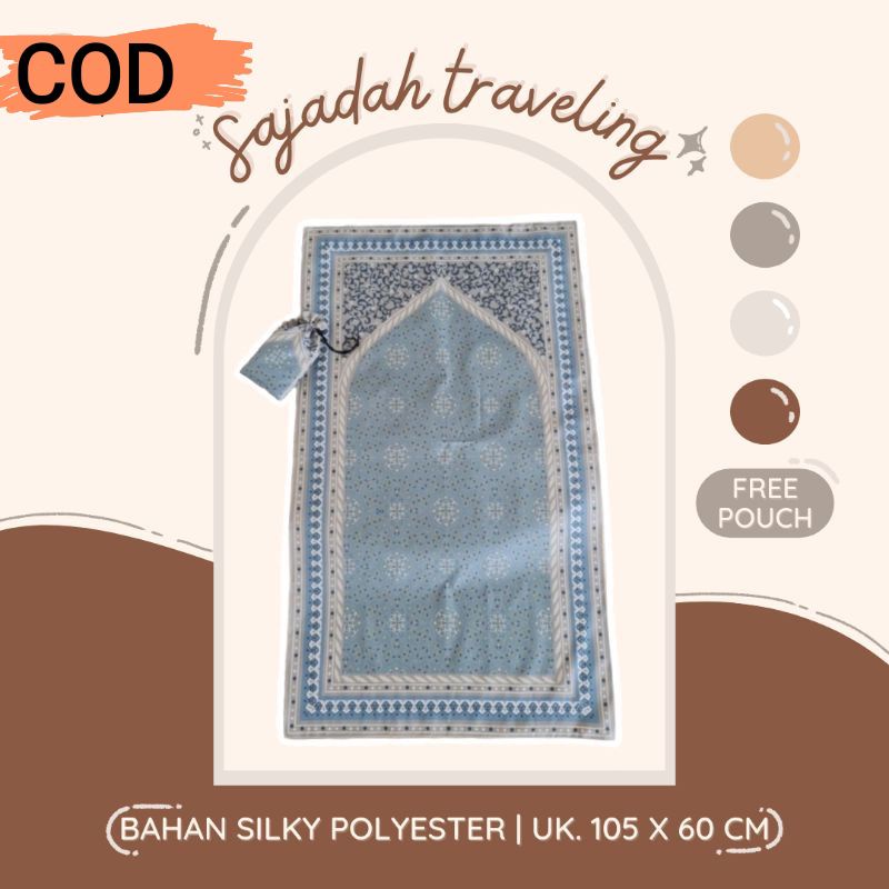 Sajadah Travel Murah / Sajadah Saku / Free Pouch/ COD / Sajadah Ringan / sajadah travelling ringan /