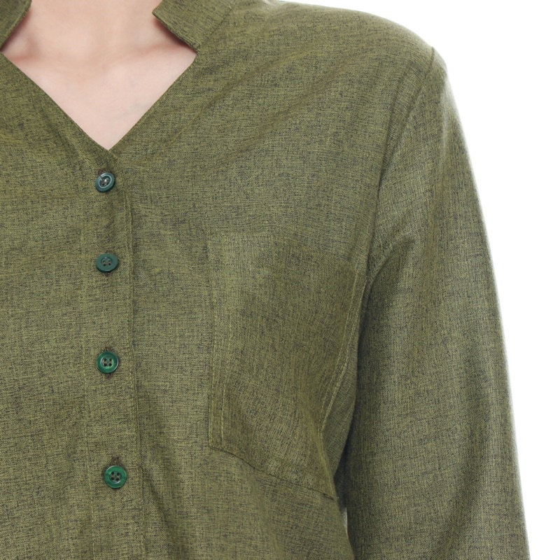 Scrub Baju Jaga Medis Dokter Perawat Seragam Rumah Sakit Klinik Koko V Lengan Panjang MEDISCRUB