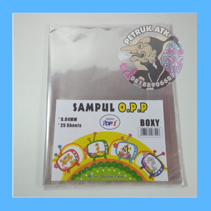 

[PAK] SAMPUL BUKU PLASTIK BOXY + SEAL SEALKING OPP LEM PEREKAT POP1 (25 LEMBAR)*