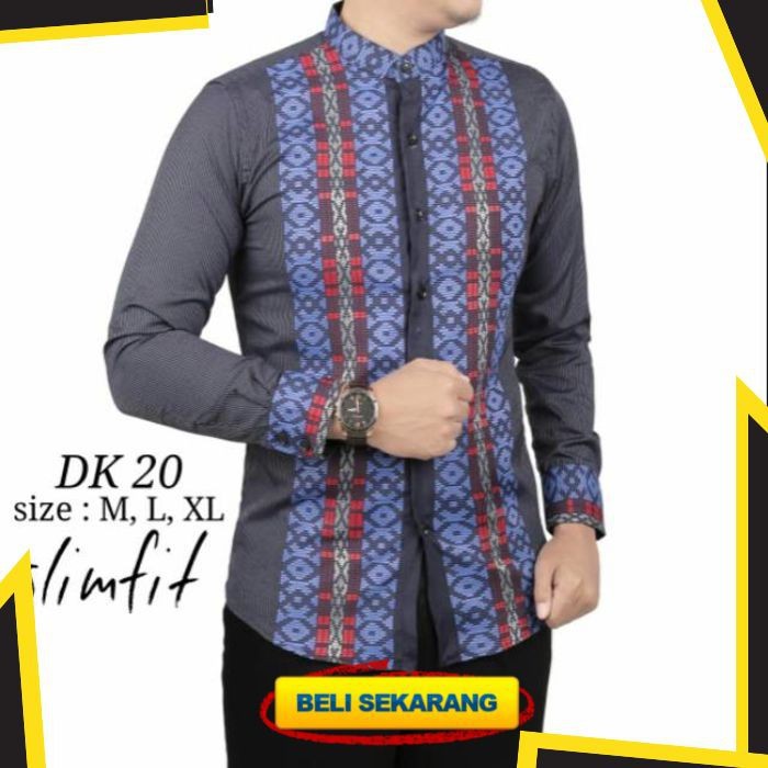 BAJU KOKO PRIA KEMEJA KOKO SLIM FIT LENGAN PANJANG DK20