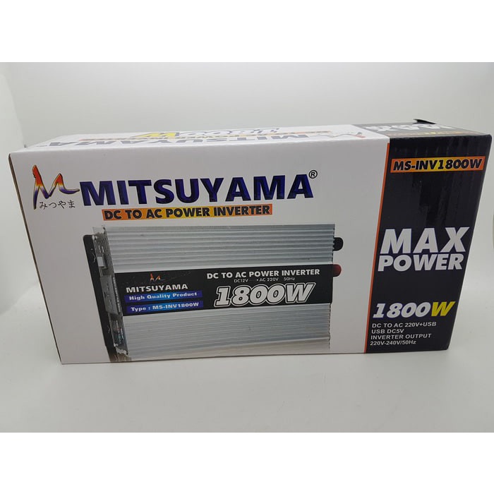 COD Power Inverter 1800 watt DC to AC  Merk MITSUYAMA + USB 5v MS-INV1800W