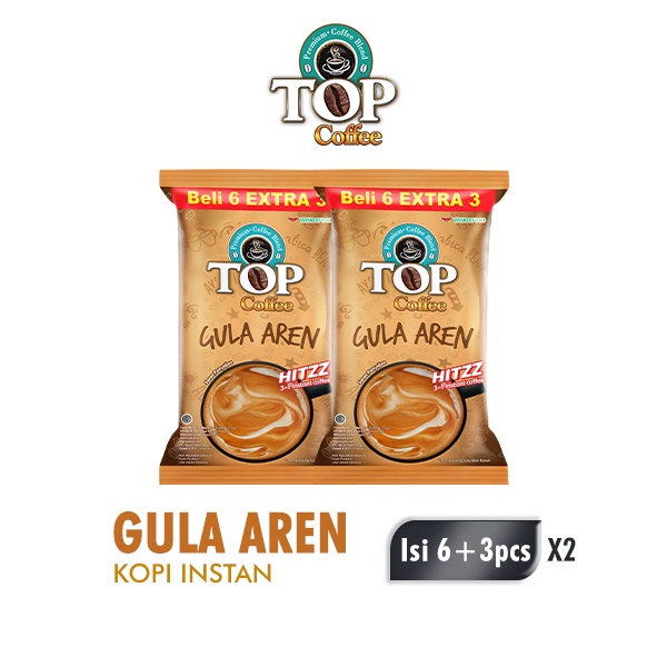 Top Coffee Kopi Instan Gula Aren Pack 22 gr isi 6 + 3 pcs x2