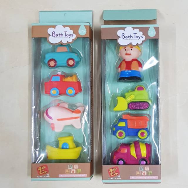 4pcs Bath Toys/Mainan Mandi Bayi Transport