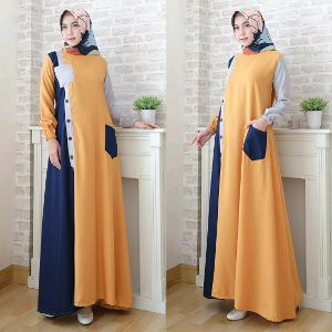 ns FC Cammelia Maroon busui maxi dress terusan gamis syari hitam merah marun navy simple elegan gau