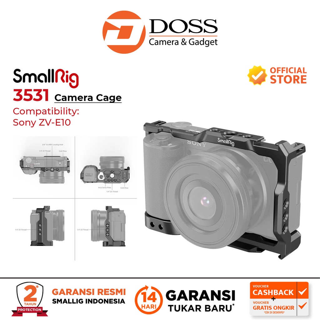 SmallRig 3531 Camera Cage for Sony ZV-E10 - SmallRig 3531