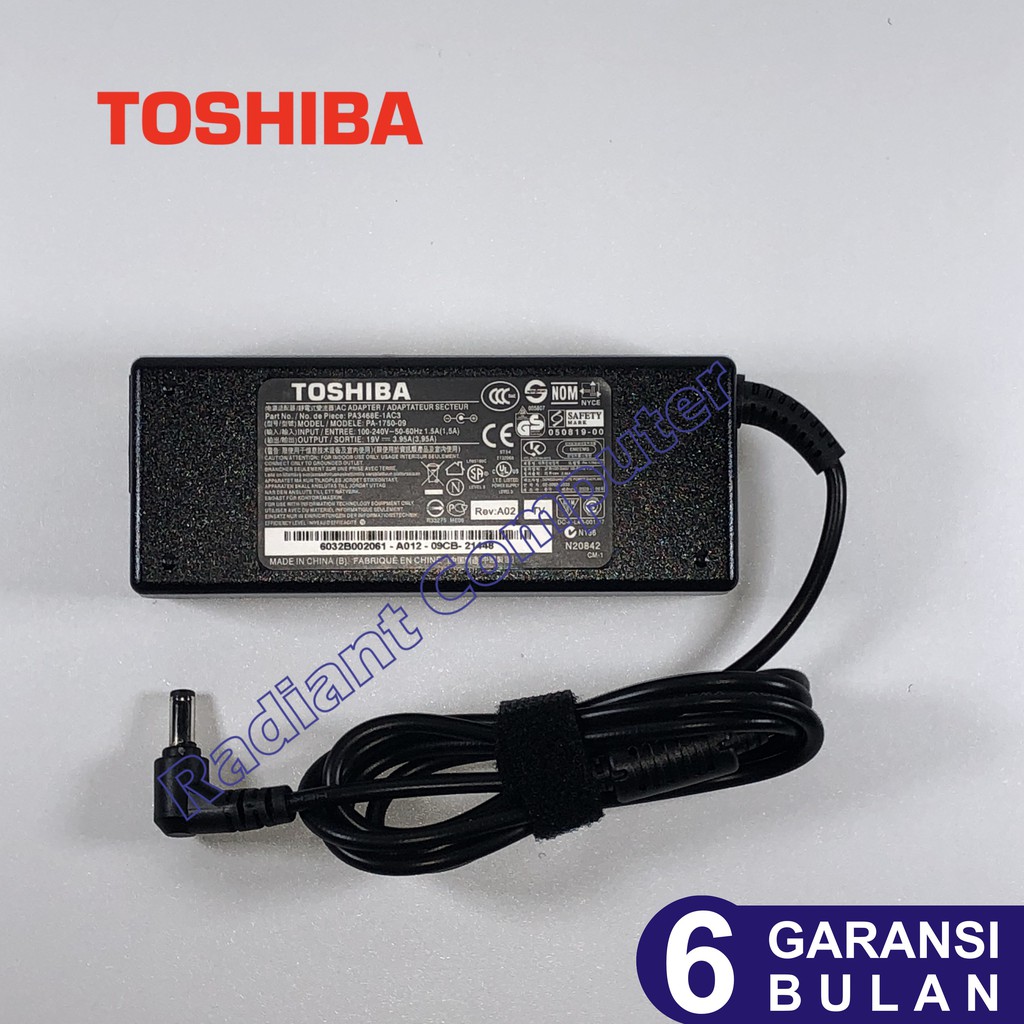 Adaptor Charger Original Toshiba A100 A150 A300 L300 19V 3.95A