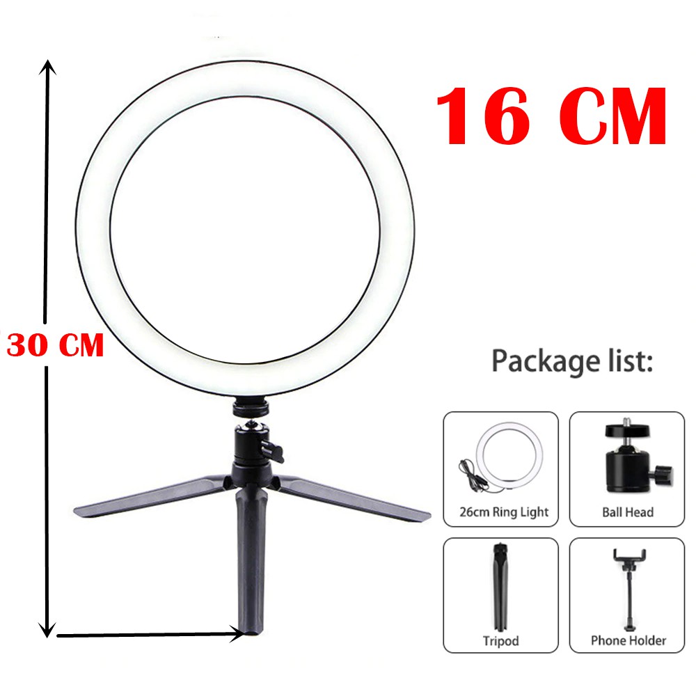 Topprice COD RING LIGHT TRIPOD MEJA LED LAMPU MAKE UP VLOG LAMPU RINGLIGHT TIKTOK LIVE U31