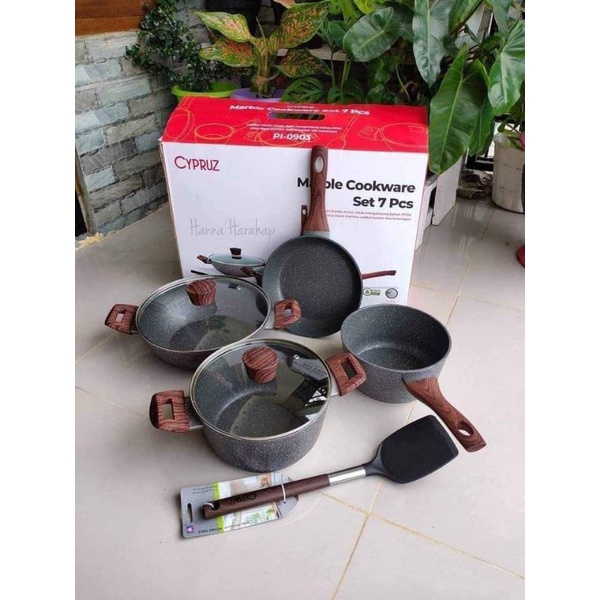 Cypruz marble cookware set of 7