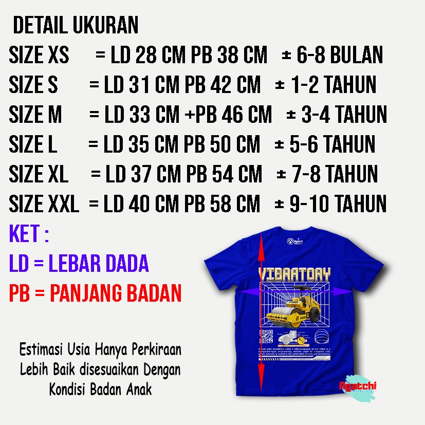 Baju Kaos Atasan Anak Laki-laki Streetwear Vibratory Alat Berat Stum