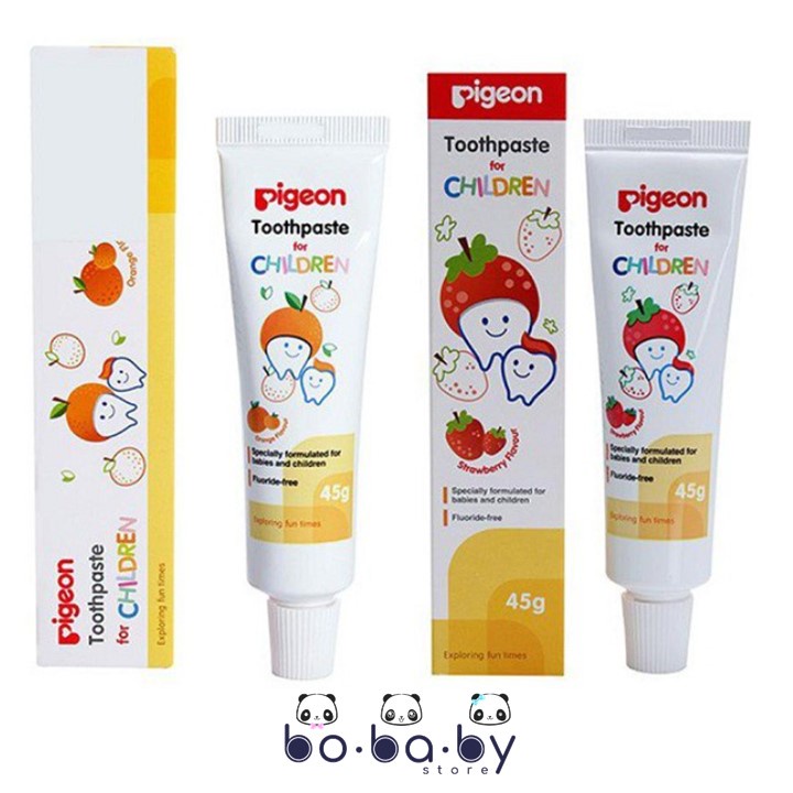 Pigeon Children Toothpaste Orange / Strawberry 45g - Pasta Gigi Anak