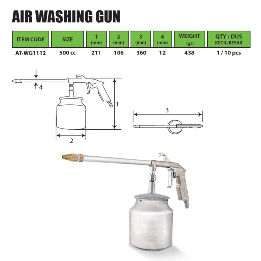 Tekiro AT-WG1112 - Air Washing Gun 500 cc