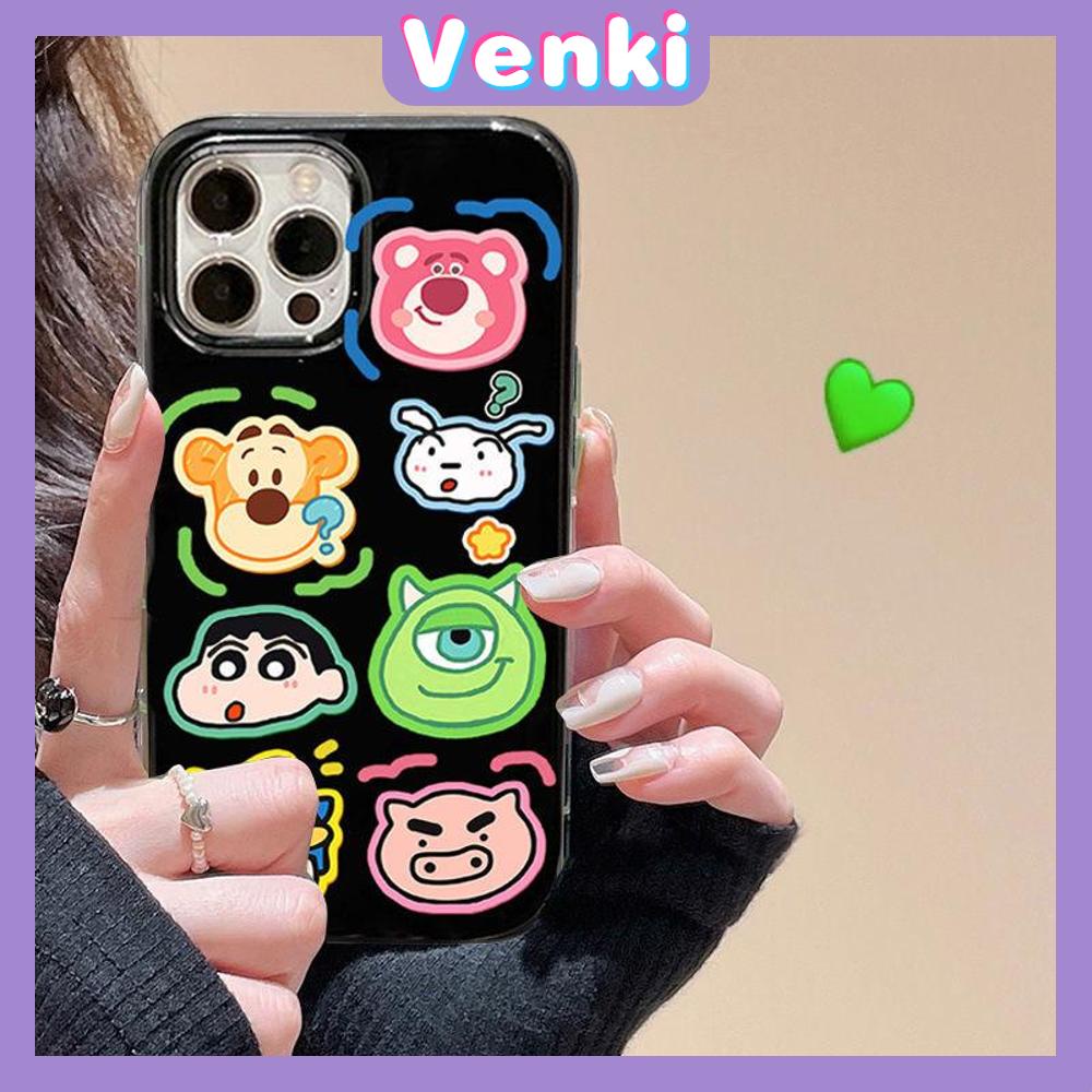 iPhone Case Silicone Soft Case Black Shiny Shockproof Protection Camera Monster Cartoon Avatar Cute Compatible For iPhone 11 Pro Max 13 Pro Max 12 Pro Max 7Plus xr XS Max