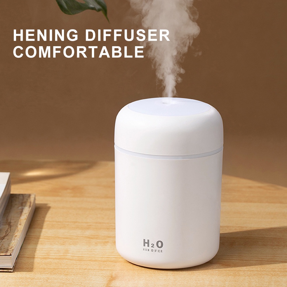 Humidifier Diffuser Berwarna-Warni LED Light Hening Purifier Pelembab Udara 300ML-2