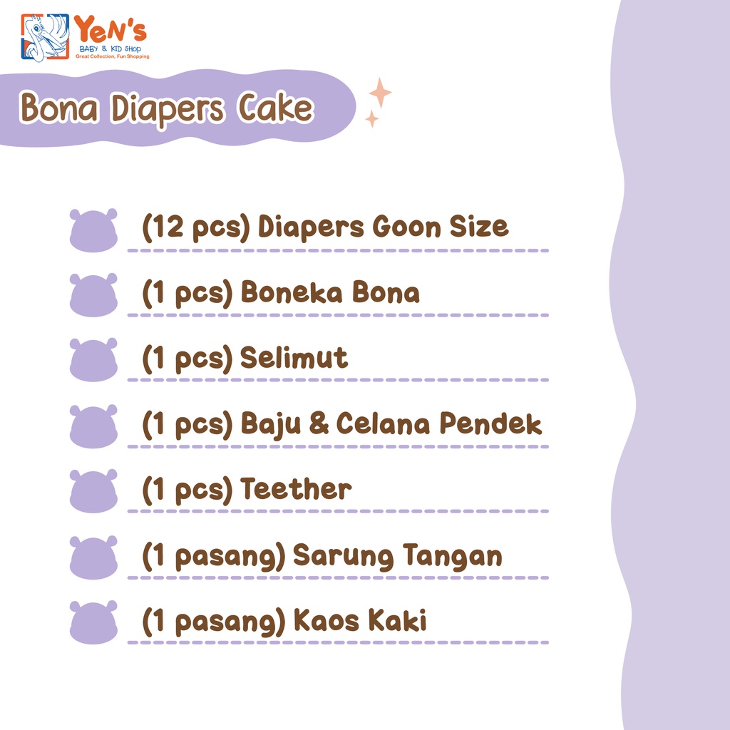 Diapers Cake Medium - Bona / Theo / Moli Series