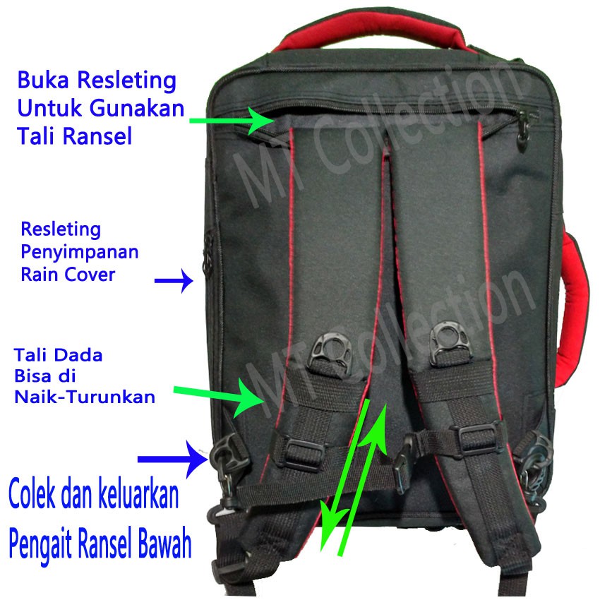 Polo Light Tas Ransel Day Pack 3in1 (Free Rain Cover)