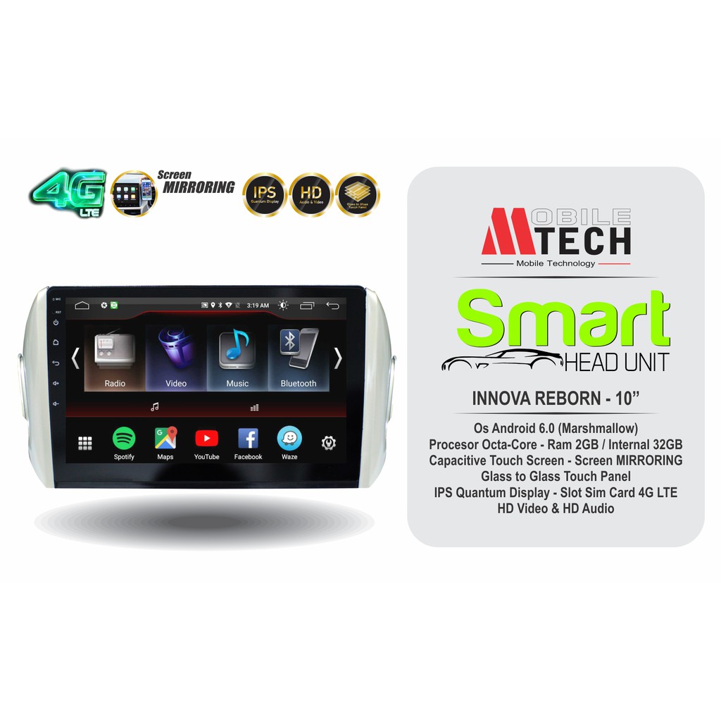 Mtech Head Unit Android Toyota Kijang Innova Reborn