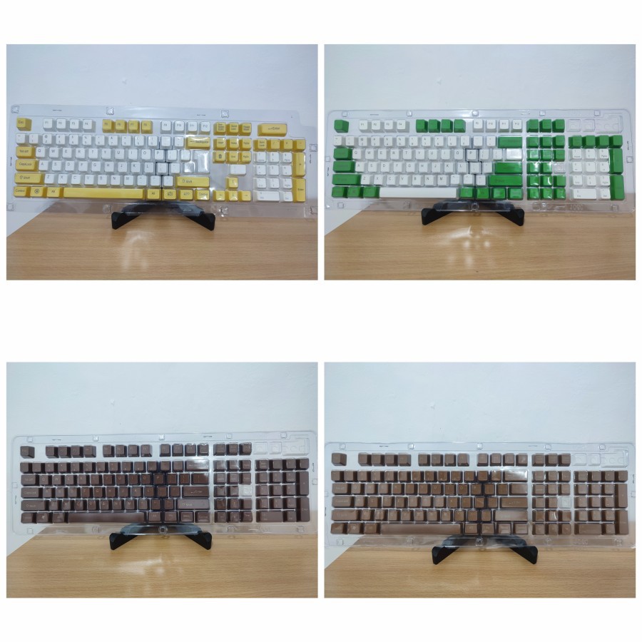 KEYCAPS PBT SINGLE SHOT - YELLOW GREEN DARK &amp; LIGHT CHOCOLATE