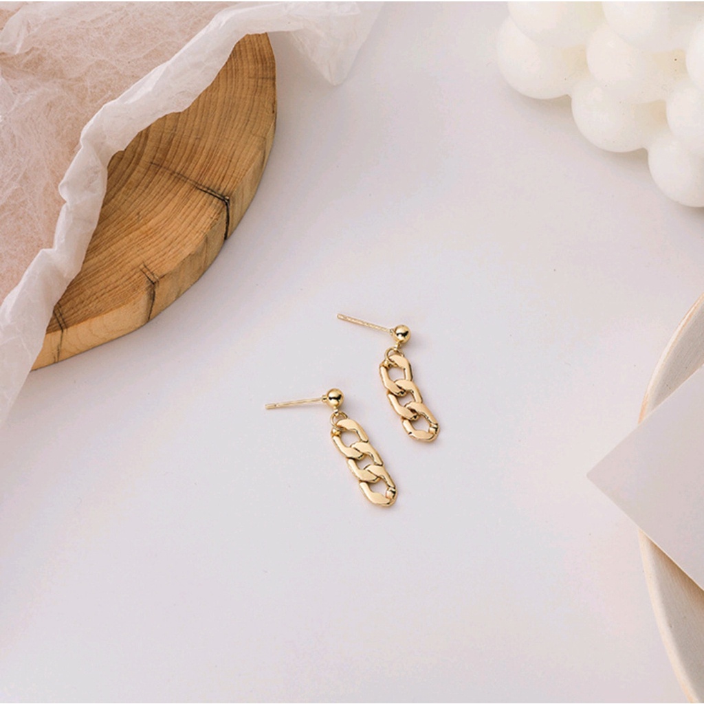 Anting Stud Wanita Fashion Korea Gold Chain 541