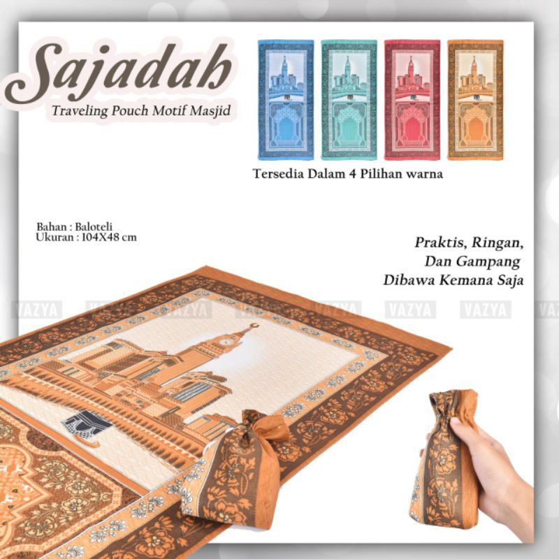 Sajadah Travel Pouch Motif Masjid