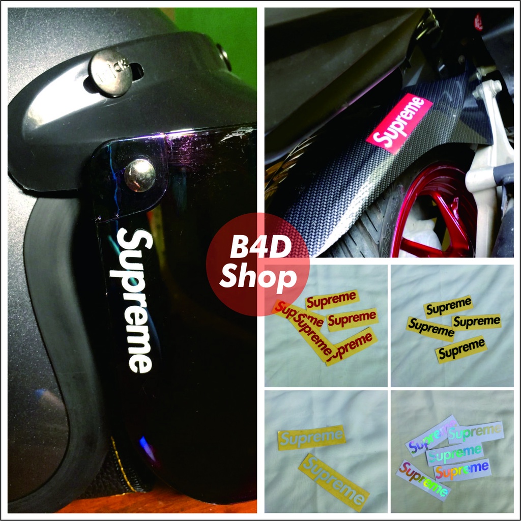 STIKER CUTING LOGO SUPREME membuat mobil motor &amp; helm anda jadi lebih kekinian COD