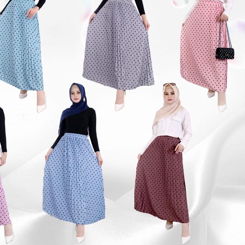 ✪ ROK DAISY PLISKET MOTIF BUNGA / ROK PLISKET MOTIF POLKADOT / ROK DAISY JUMBO / ROK DAISY MOTIF MEL