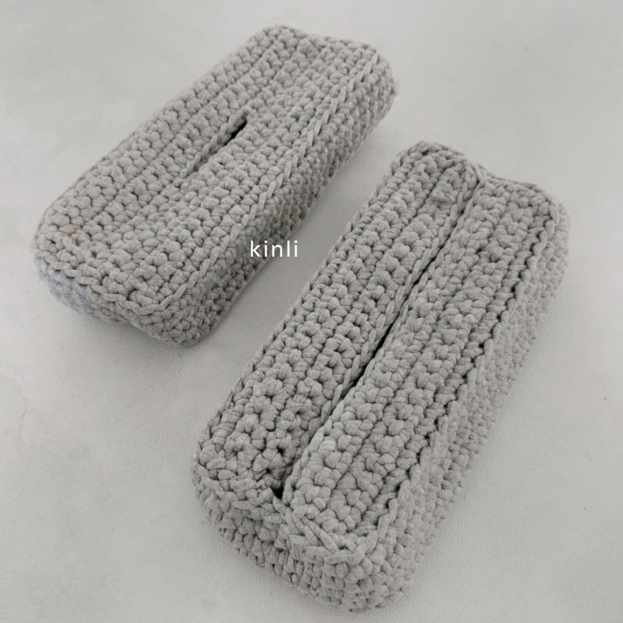 handmade crochet tissue box holder cotton string fluffy yarn