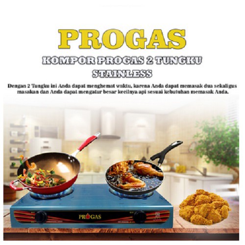 KOMPOR PROGAS - KOMPOR 2 TUNGKU - KOMPOR GAS 2 TUNGKU - KOMPOR PROGAS 2 TUNGKU STAINLESS PG-269S