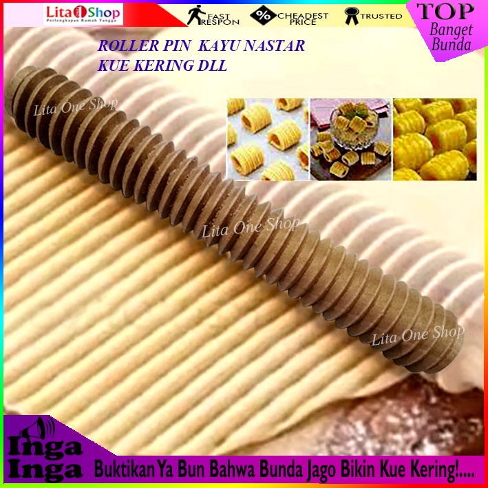 cetakan nastar gulung/rollan / rol kayu kue kering