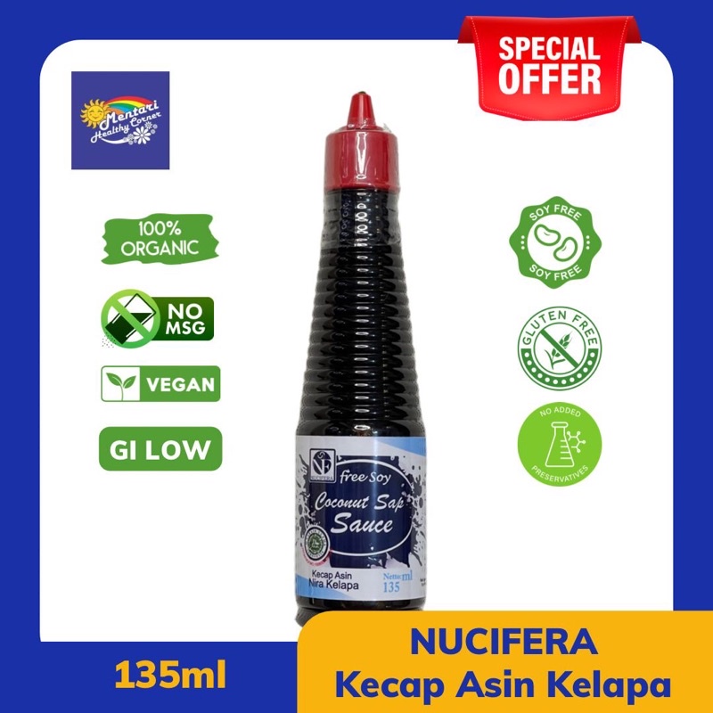 NUCIFERA 135ML KECAP ASIN ORGANIK / COCONUT SAP SAUCE ( FREE SOY )