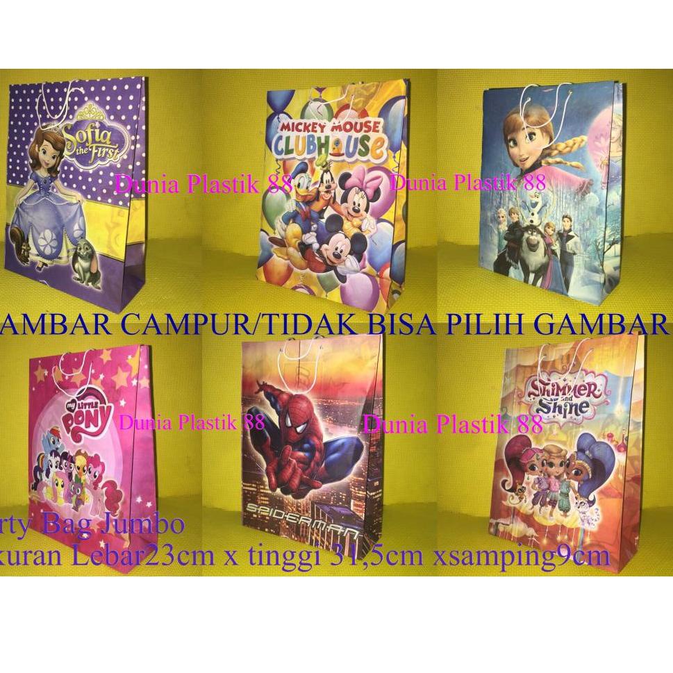 

[KODE PRODUK LWGZT4488] isi10pc goodie PARTY BAG JUMBO 23x31.5CM tas kertas karakter anak ulang tahun ultah GAMBAR RANDOM