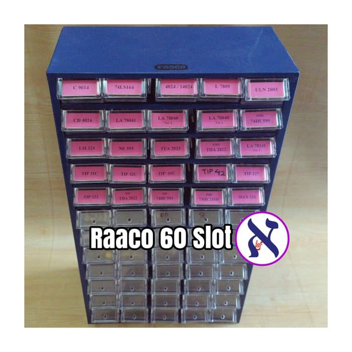 Rak Raaco 60 slot Komponen pernak pernik mur baut laci Rak Raaco 60 slot Komponen pernak pernik mur baut laci