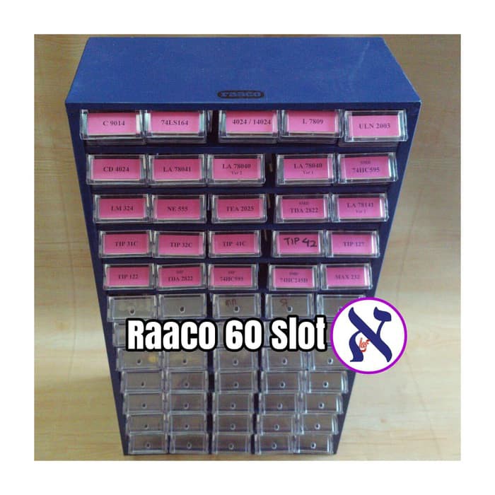 Rak Raaco 60 slot Komponen pernak  pernik  mur baut laci 