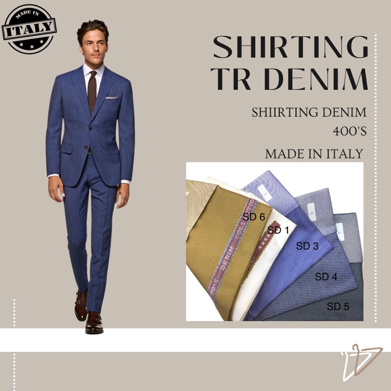 [SD] BAHAN KAIN JAS SHIRTING DENIM 400'S / BAHAN KAIN JAS HITAM HALUS / SEMIWOOL JAS FORMAL/ BAHAN J