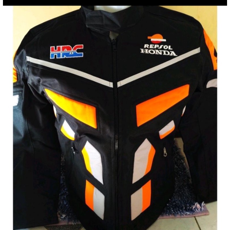 Jaket Biker Pria Motor Touring Repsol Honda Racing Tebal Warna ORANGE Jaket Harian
