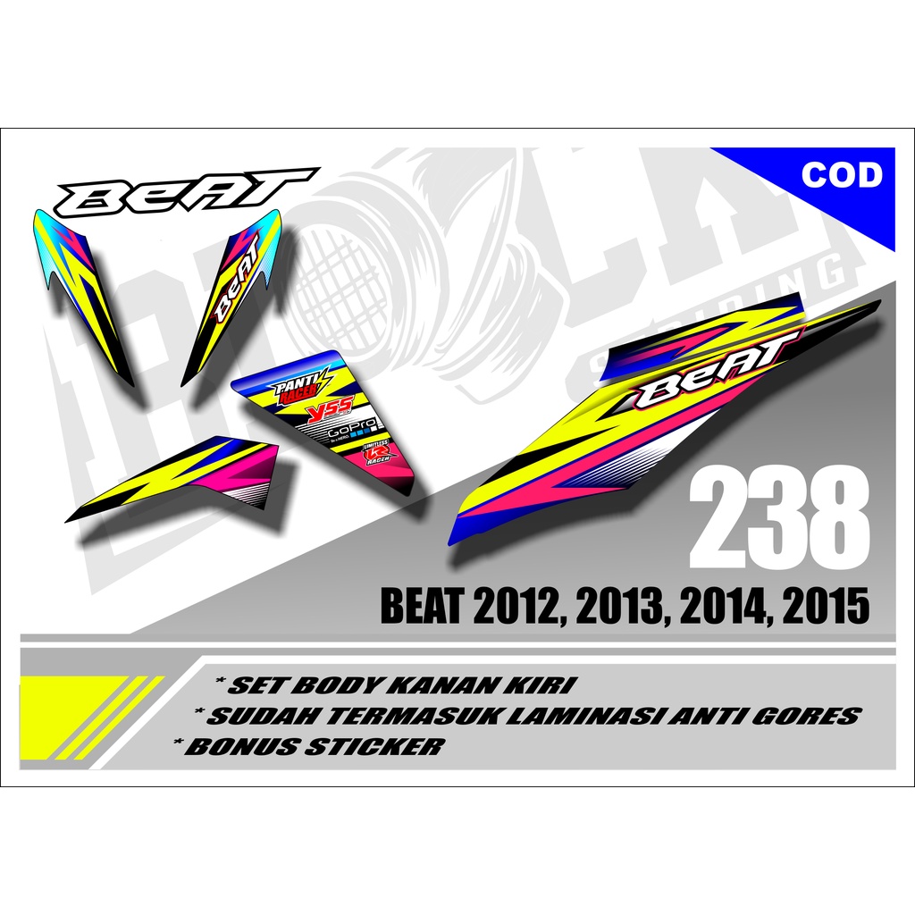 Striping Beat 012-2015 Variasi Sticker Stiker Skotlet Motor Scotlite List