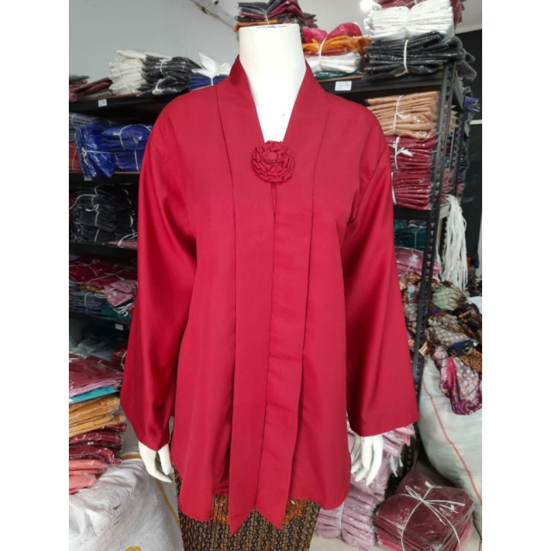 (P110/120) Kebaya Floy JUMBO - SUPER JUMBO lengan PANJANG hijab KeroncongBusana-Maroon