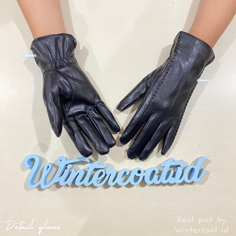 Sarung tangan kulit wanita leather gloves women winter musim dingin hangat touchscreen import