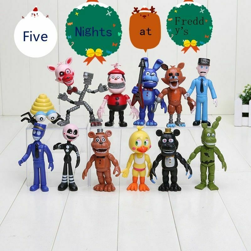 12pcs / Set Mainan Action Figure Karakter Anime Five Nights At Freddy 's FNAF Chica Bonnie Foxy Freddy Fazbear