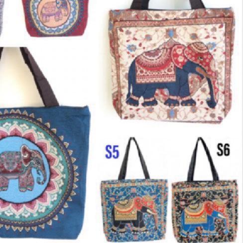 Tas tote bag wanita besar kanvas thailand import