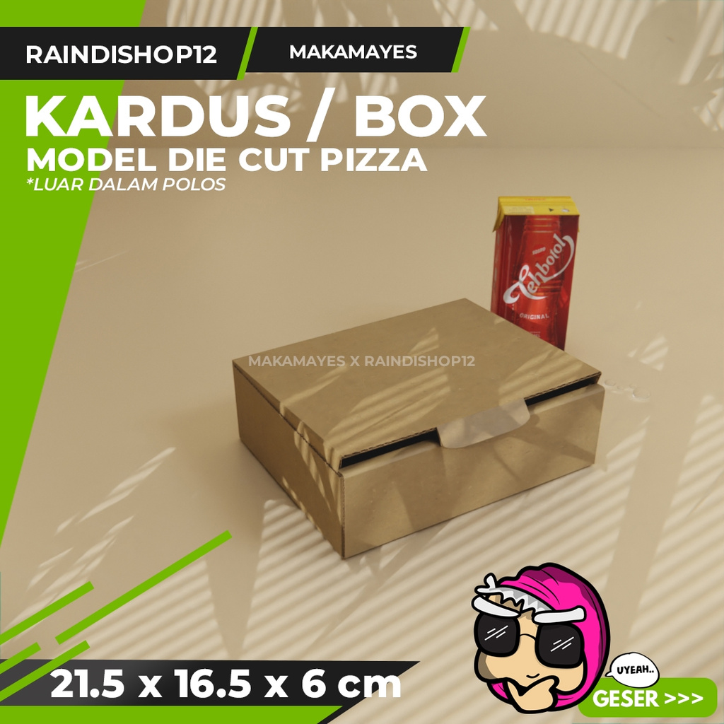 

BOX 21.5 X 16.5 X 6 CM KARDUS DIE CUT PIZZA KEMASAN PACKAGING KADO