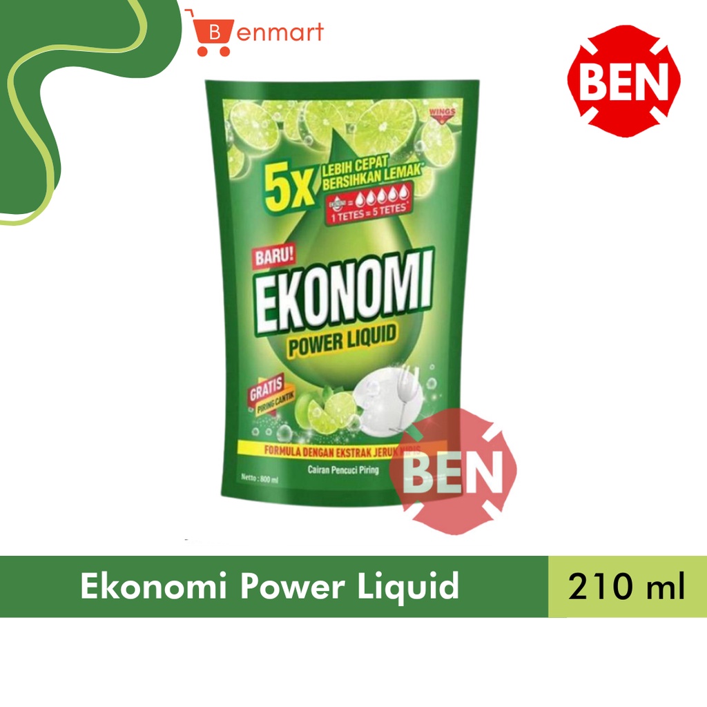 Ekonomi Power Liquid 210ml 210 ml - Sabun Cuci Piring Cair Nipis 5000
