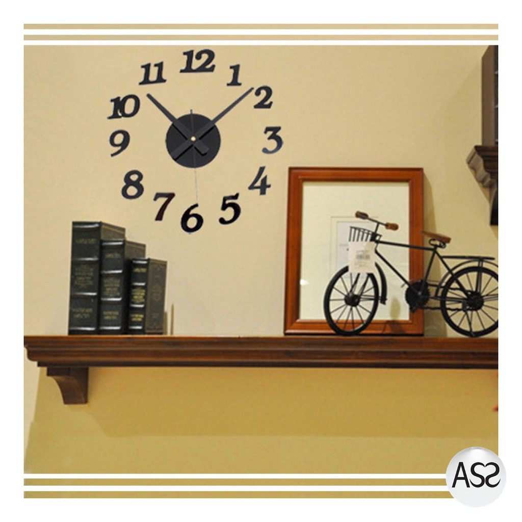 ASS Shop - Jam Dinding DIY Giant Wall Clock Quartz Creative Design 30-50cm DIY-03