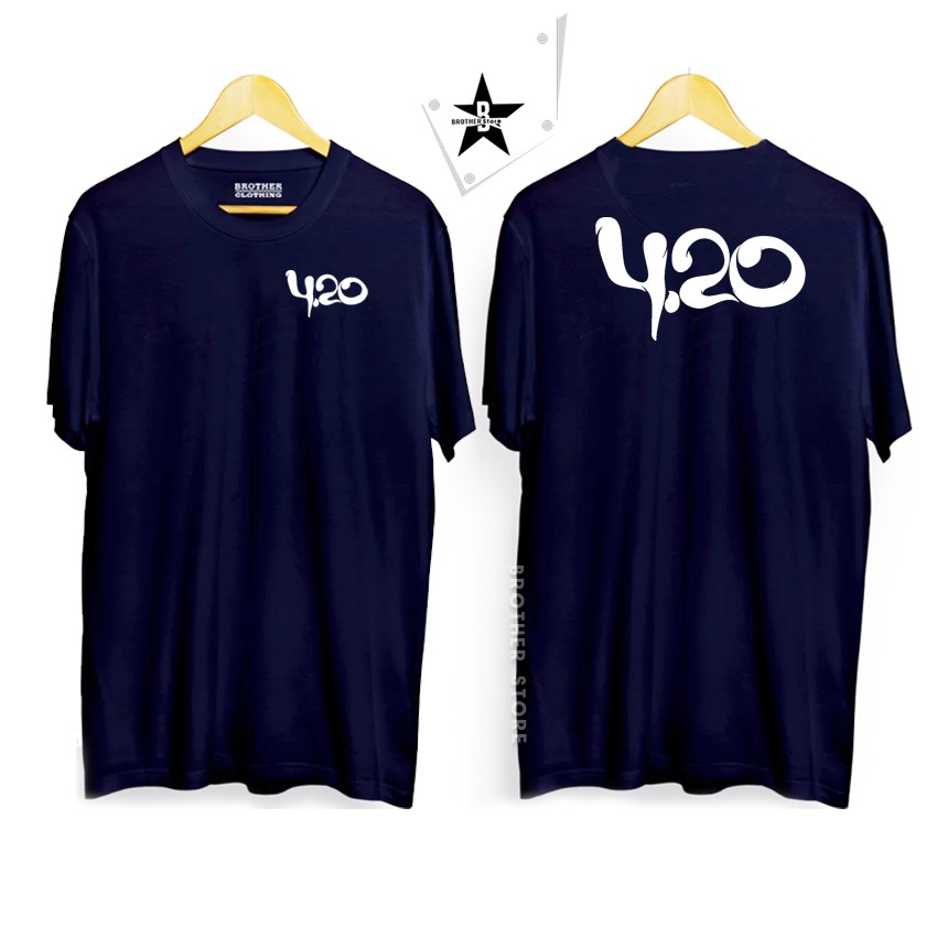 Kaos Distro 420 Front Back White Premium