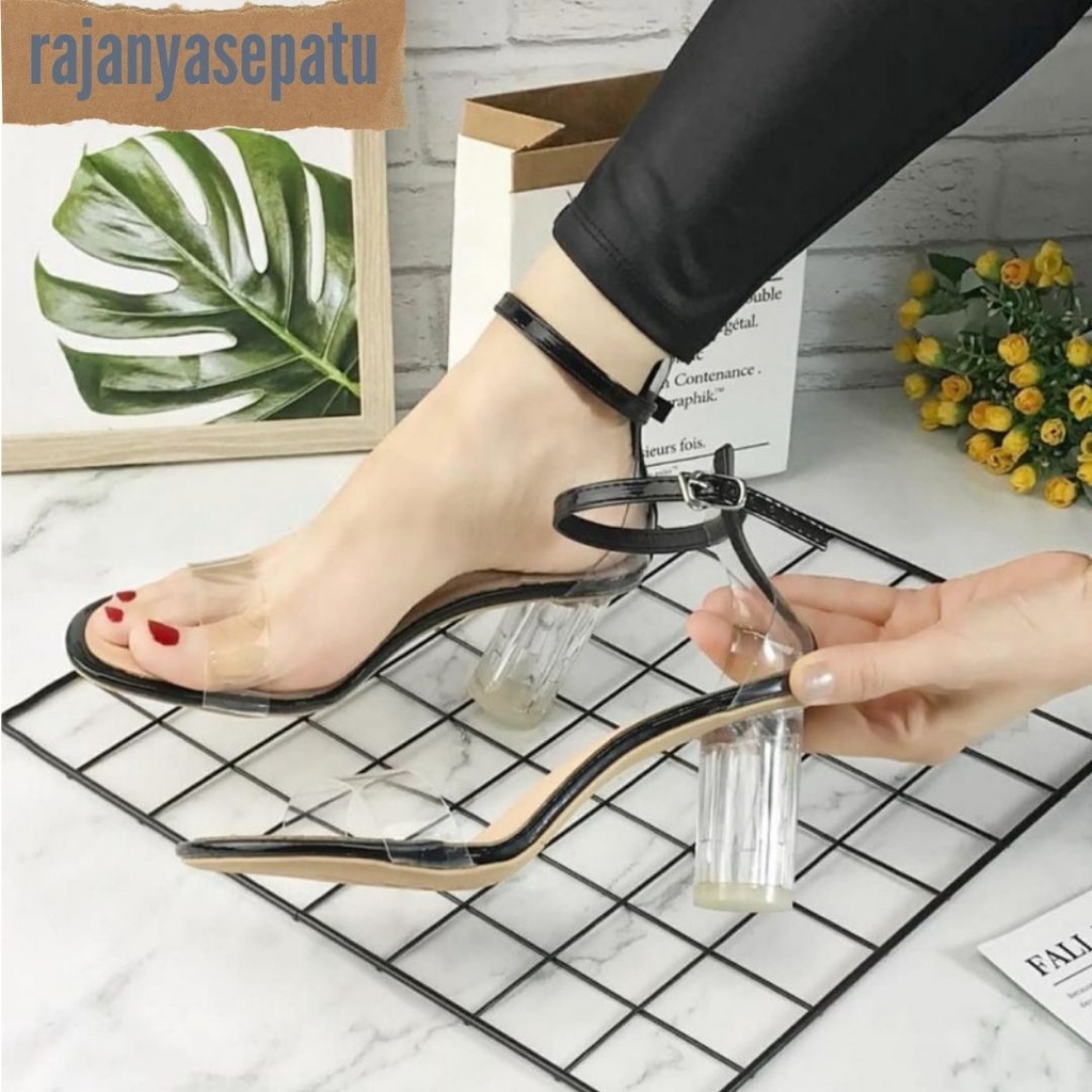 Sepatu High Heals Sepatu Wanita - Heals Murah Heels Wanita Cantik - Sandal Hak Tahu Kaca Premium E7A