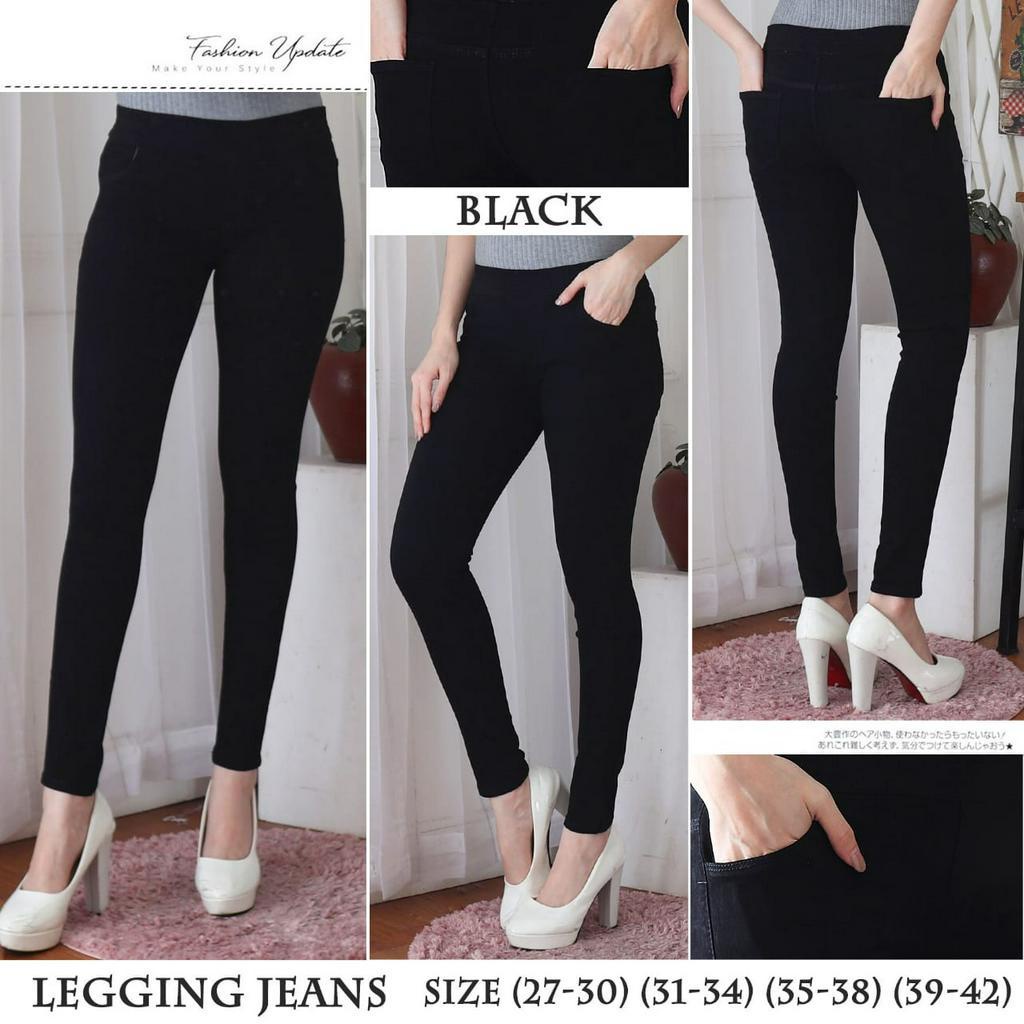 Celana Jegging Jeans  wanita syanaz Karet Pinggang Slimfit | bahan jenas streach