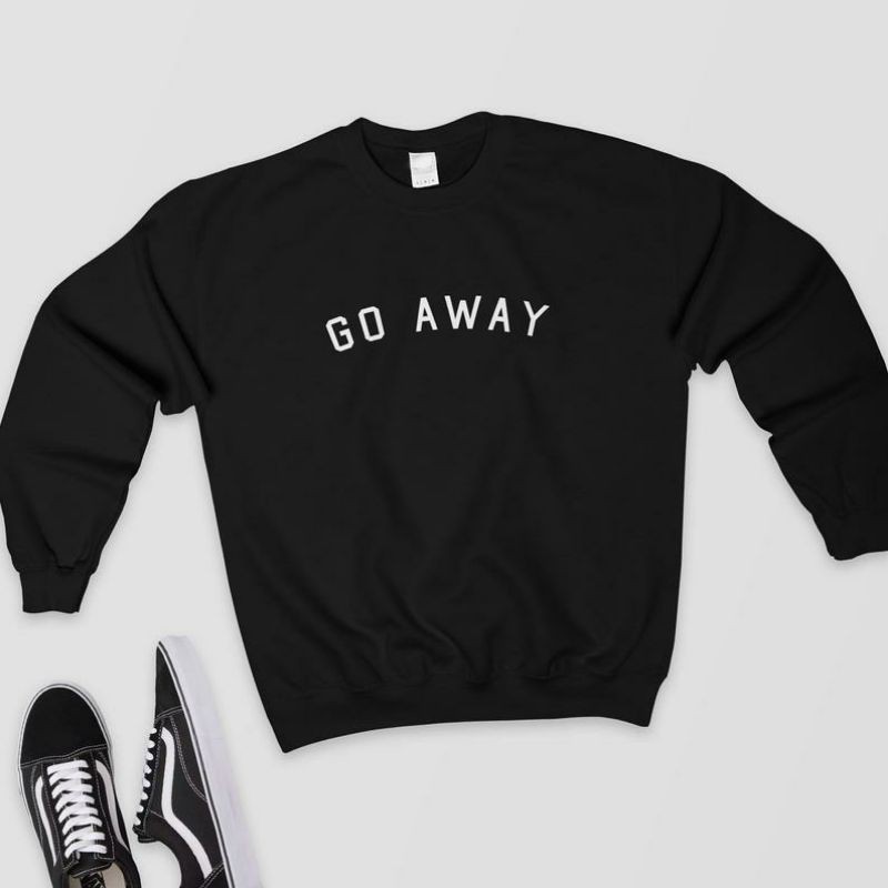 S - XXXXXL(6XL) Sweater Oblong Sweater GO AWAY BIGSIZE Sweatshirt Cute Jumper OVERSIZE Go Away